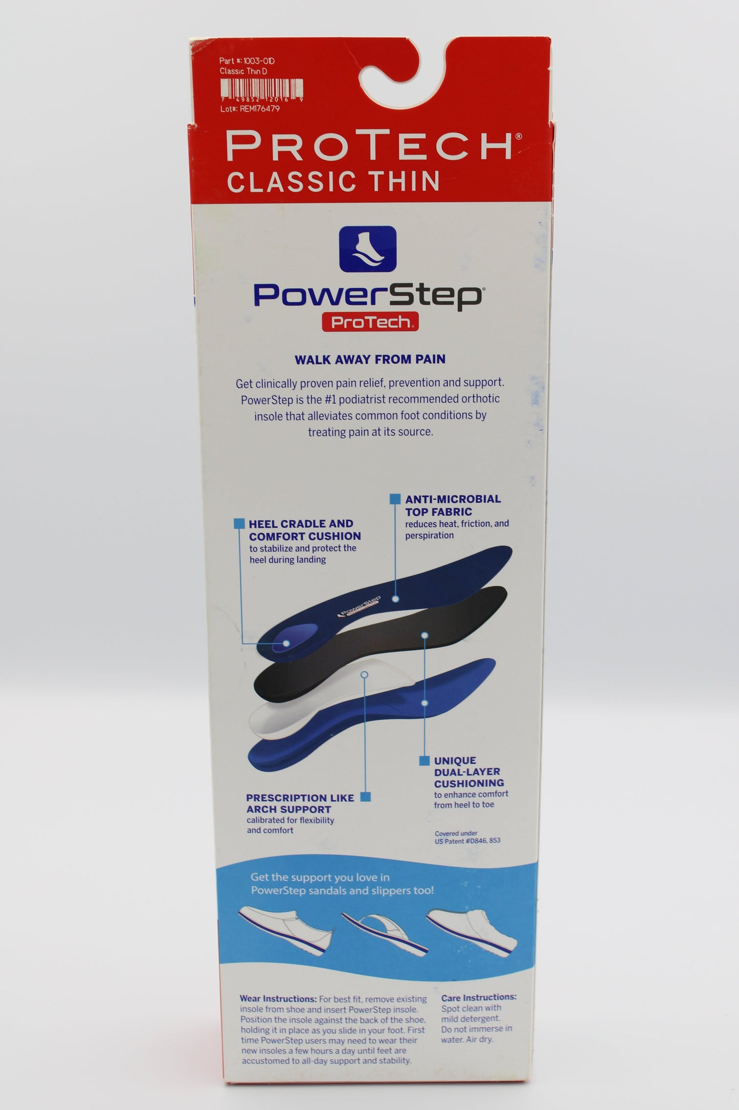 Powerstep Classic Thin Insoles for Arch Support and Pain Relief