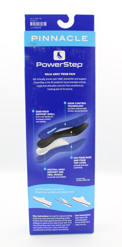 Powerstep Pinnacle full Length Insoles for Dress, Casual, or Athletic shoes, Men's and Women's