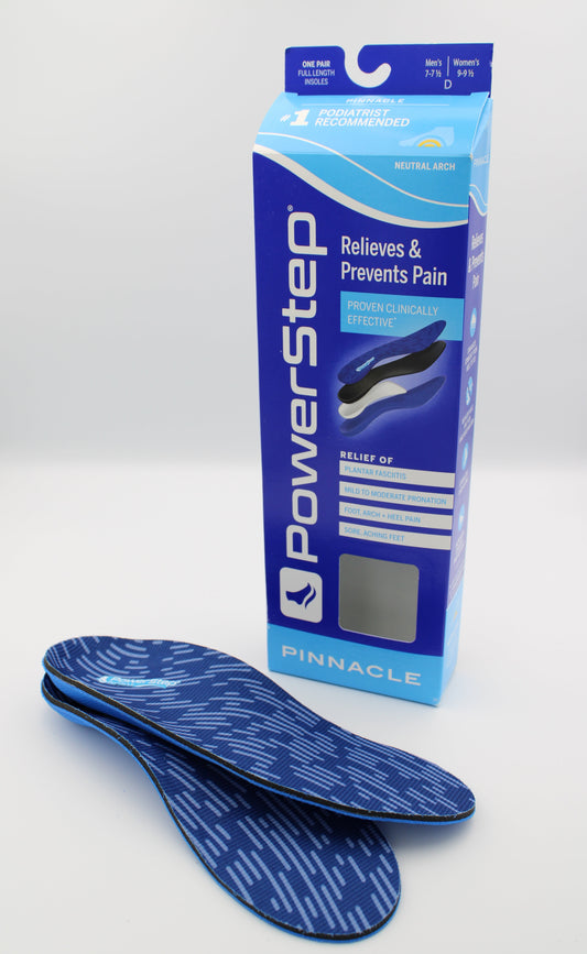 Powerstep Pinnacle full Length Insoles for Dress, Casual, or Athletic shoes, Men's and Women's